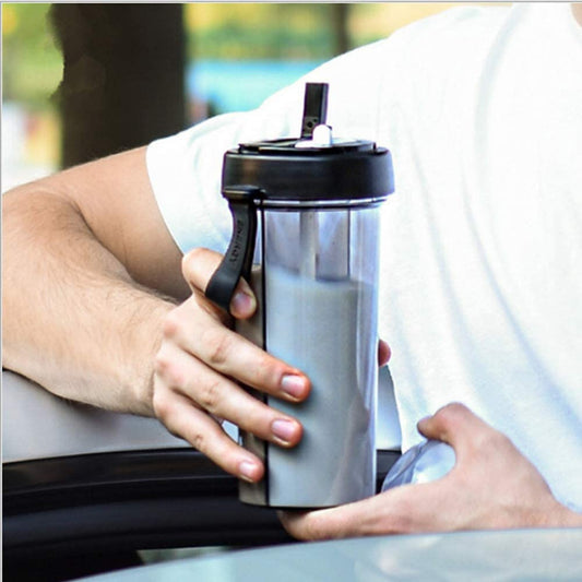 Creative Water Cup,One Cup of Two Different Drinks Two Straws Couple Outdoor 600Ml Drinking Cup for Camping Hiking Backpacking Travel Office