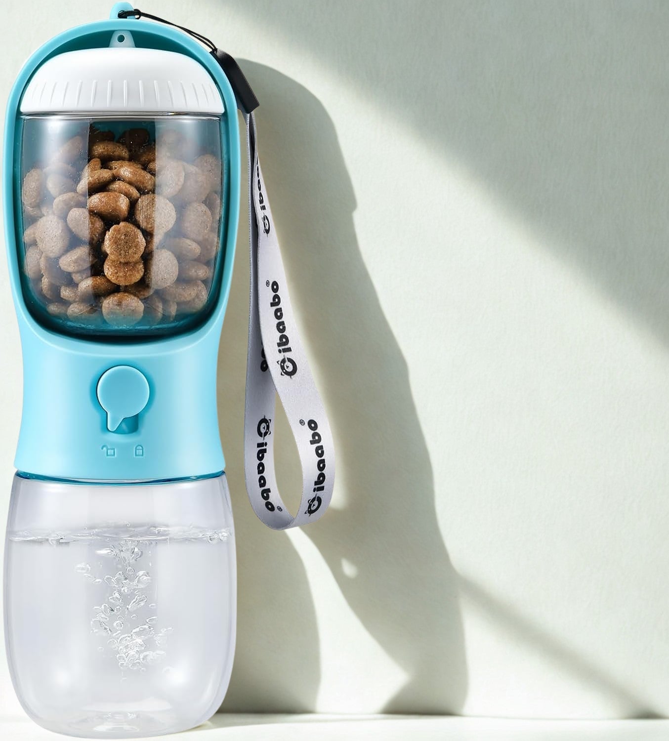 Portable Pet Water Bottle & Food Container 2-in-1