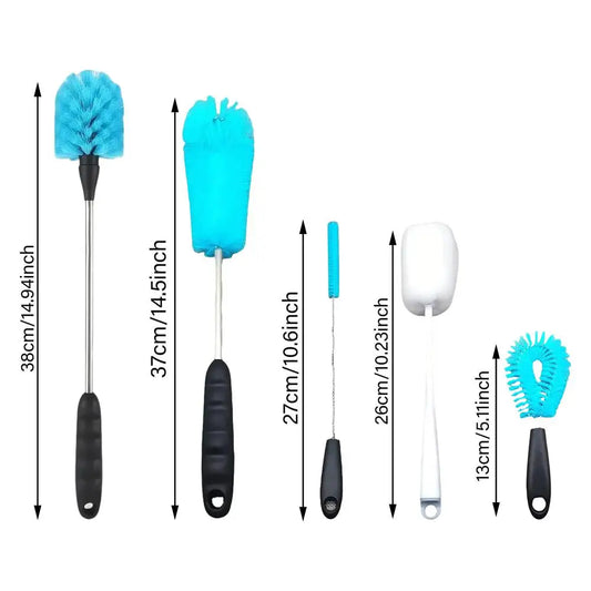 Bottle Cleaner Brush Set 6X Bottle and Straw Brush Cleaning Set Multipurpose Bottle Scrubber Brush Bottle Washer for Narrow Neck