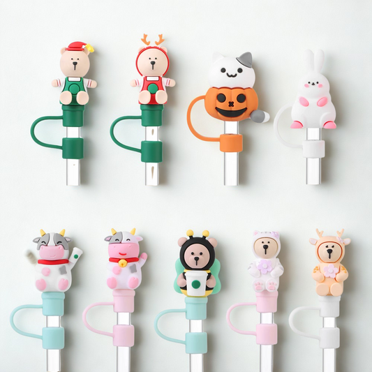 Cartoon Silicone Straw Stoppers