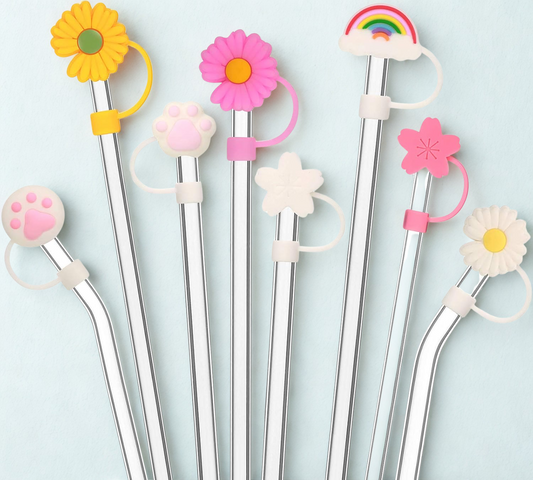 8-Pack Silicone Straw Tips
