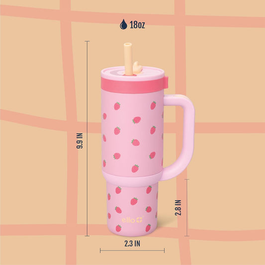 Oasis 18Oz Kids Tumbler with Handle & Retracting Straw, 100% Leakproof Reusable Insulated Stainless Steel Cup, Gifts for Teens Girls Boys