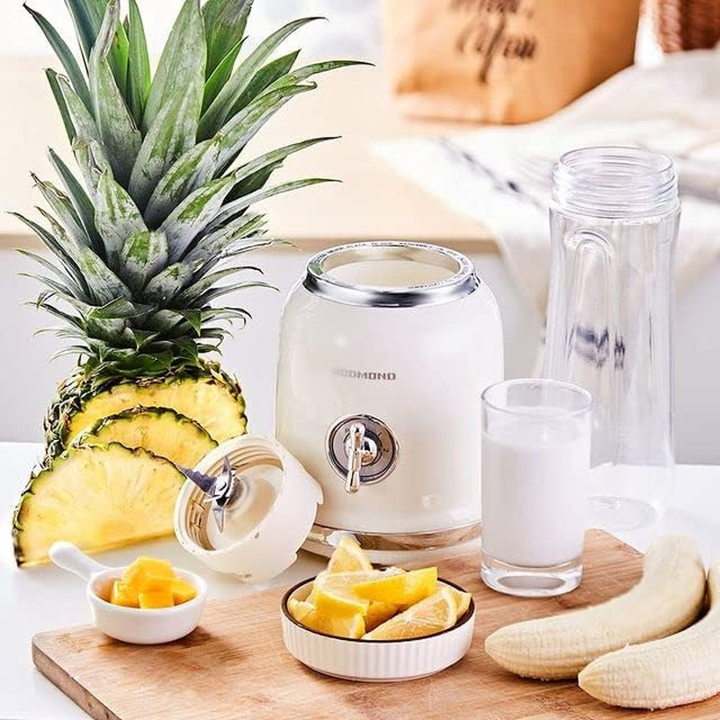 Personal Blender,  Powerful Smoothie Blender with 2 Portable Bottle 2 Speed Control & Pulse Function 6 Stainless Steel Blades, BPA Free (Cream)