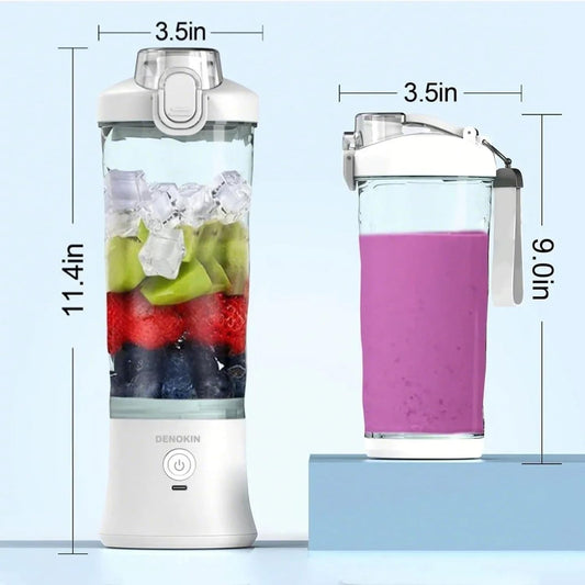 Portable Blender 20Oz Vessel, Cordless Personal Size Blender for Shakes and Smoothies with 6 Blade, Small Blender for Kitchen, Home, Travel