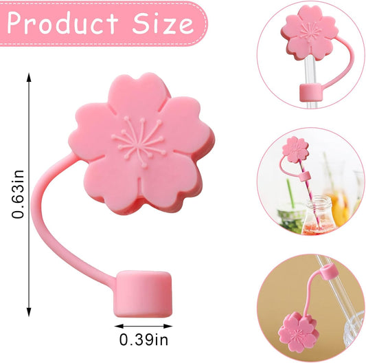 20 Pieces Straw Cover Cap Reusable Silicone Straw Toppers Drinking Straw Tips Lids for 8-10 Mm Cute Straws Plugs (Not Include Straw) Style1